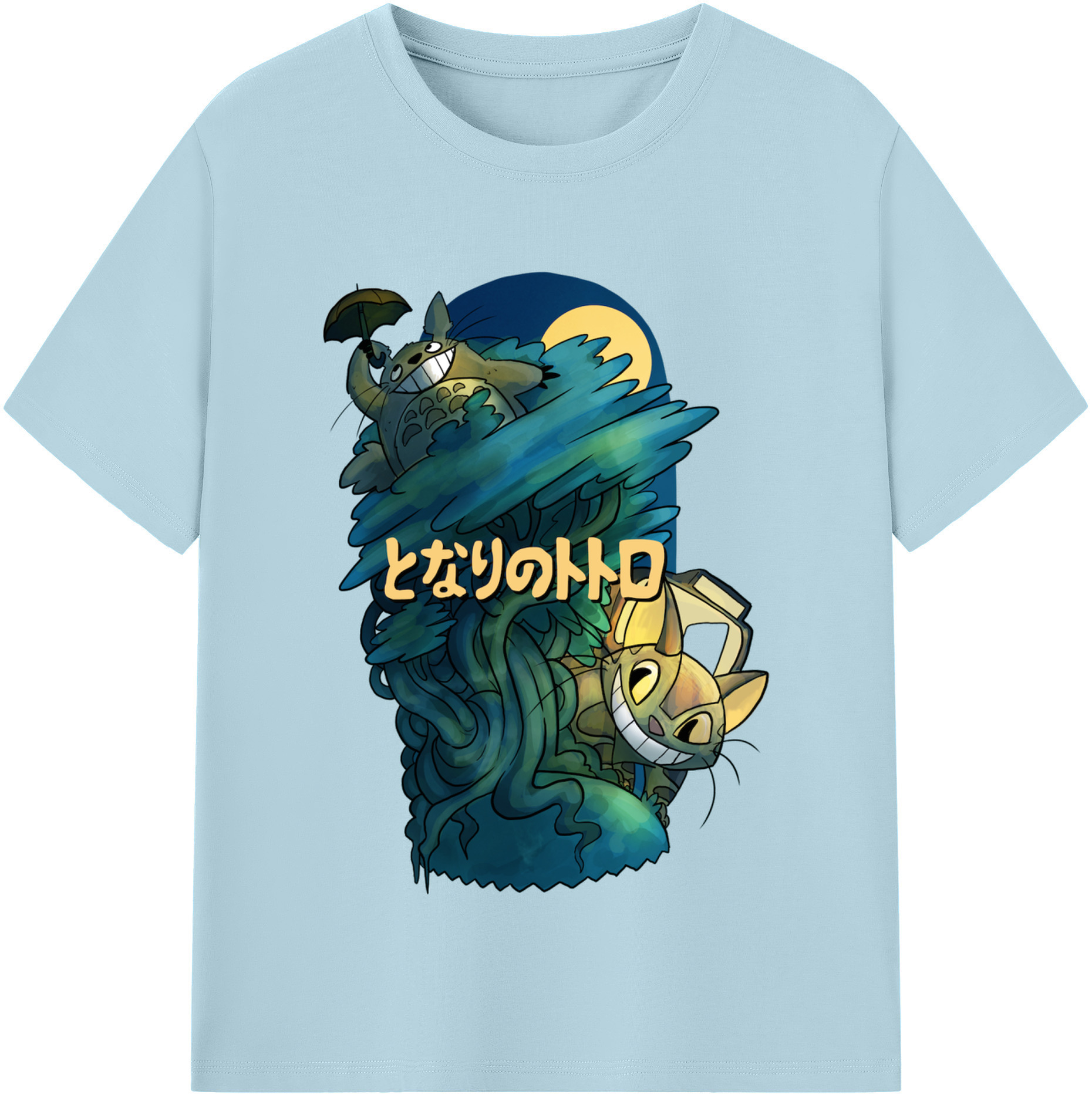 （画像用） となりのトトロ 草壁メイ 草壁サツキ My Neighbor Totoro Satsuki Kusakabe Mei Kusakabe 綿100％半袖Tシャツ（フロントプリント）